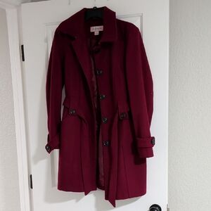 Liz Claiborne Deep Red Trench Coat